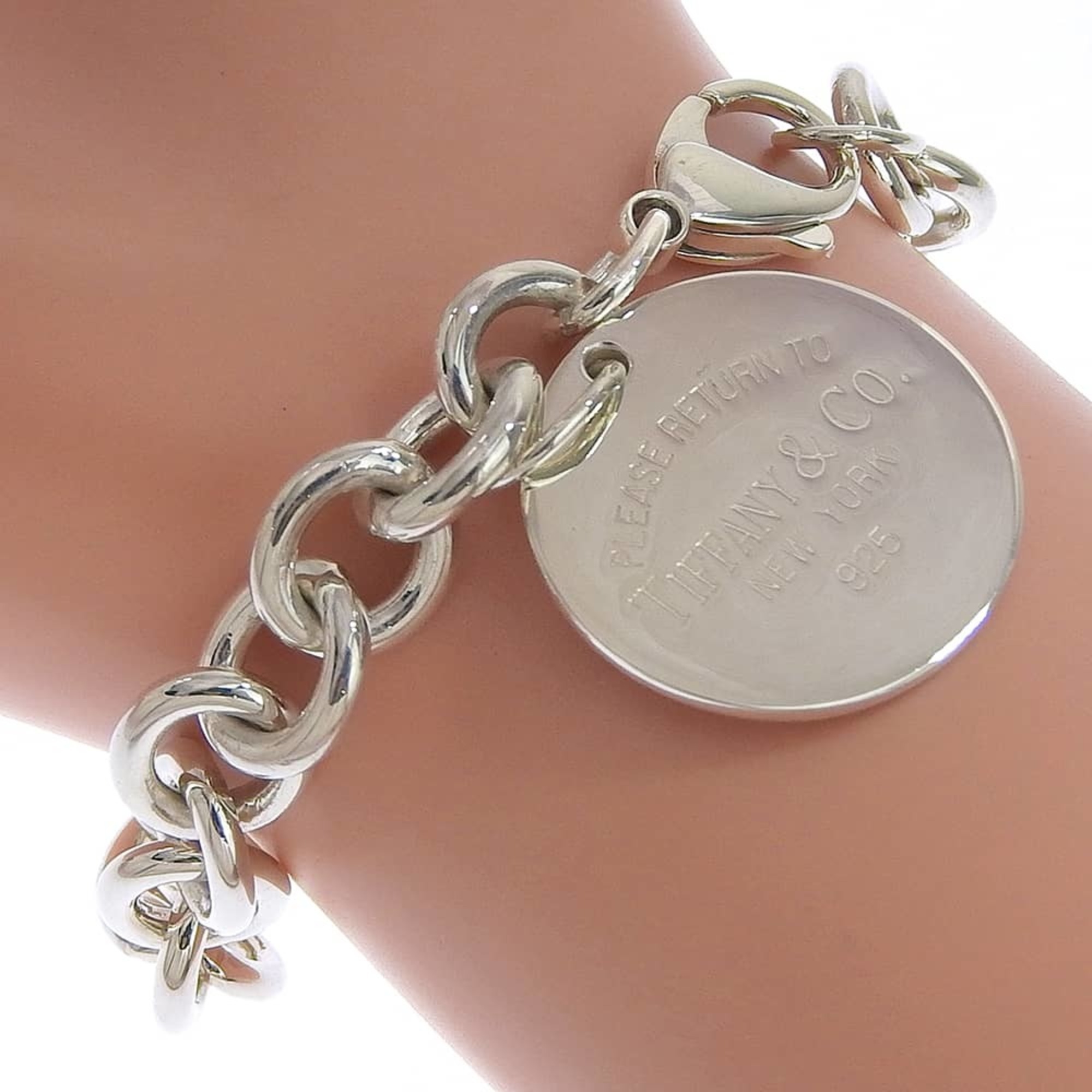 Tiffany & Co. Return To Bracelet, Circle Tag, Sterling Silver 925, Approx. 35...